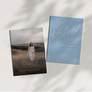 Convites Azul Assustado E Quente, Querida! Chá de fraldas d