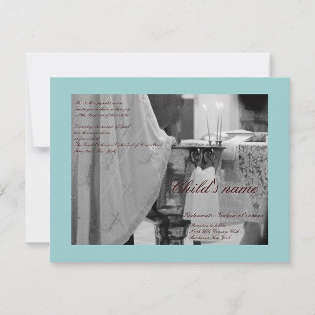 Convites Azul baptismal (Frente)