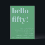 Convites Azul-bolso Verde Simples Moderno 50º Aniversário<br><div class="desc">Bold Blue Verde Simples 50º Convite de Aniversário Moderno</div>