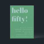 Convites Azul-bolso Verde Simples Moderno 50º Aniversário<br><div class="desc">Bold Blue Verde Simples 50º Convite de Aniversário Moderno</div>