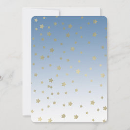 Convites Azul Branco Dourado Estrelas Aniversário