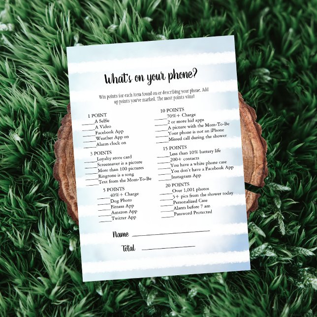 Convites Azul branco O que há no seu jogo telefônico (Criador carregado)