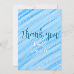 Convites Azul celeste obrigado adicionar nome do casal data