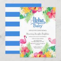 Azul| Chá de fraldas Tropical Flamingo Luau