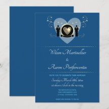 Azul Clássico de Casamento Dourado Masculino