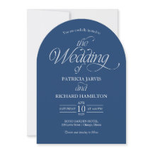 Azul Cobalto Minimalista Arco Casamento Elegante