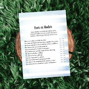 Convites Azul-coelho branco sobre o jogo do Chá de fraldas