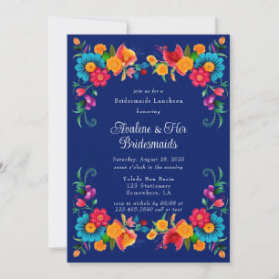 Convites Azul Colorida Mexicana Fiesta Bridesmaids Luncheon