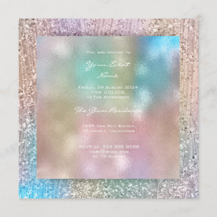 Convites Azul-Cor-de-rosa-3-D Tiffany Pastel Cristais Verde