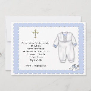 Convites Azul de Batismo