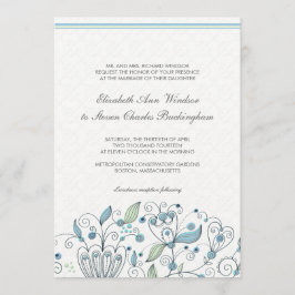 Convites Azul de Casamento do Jardim Whimsical BOHO