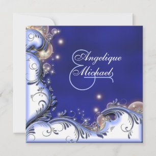 Convites Azul de marfim da costa tropical do casamento de p