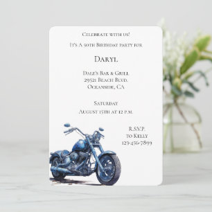 Convites Azul de motocicleta