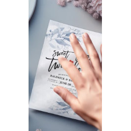 Convites Azul Deixa Chá de fraldas Bons Gêmeos