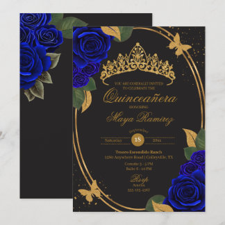 Convites Azul, Dourada, Borboleta da Brilha Quinceañera