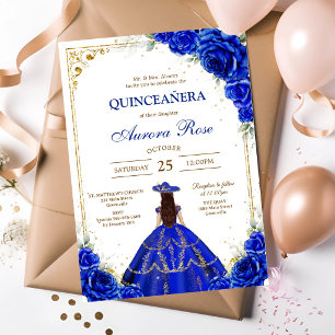 Convites Azul Dourado Prata Meus Quinze Aniversário de Quin
