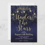 Convites Azul Dourado Sob As Estrelas Starry Night Sweet 16<br><div class="desc">Personalize ambos os lados da maneira que quiser,  para qualquer evento.</div>