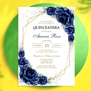 Convites Azul Douro Prata Meus Quinze Aniversário de Quinze