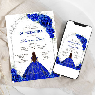 Convites Azul Douro Prata Meus Quinze Aniversário de Quinze