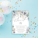 Convites Azul Dusty e cor-de-rosa-rosa doce 16 Aniversário<br><div class="desc">Este convite de aniversário é uma arte maravilhosa,  casando-se com elegância e beleza. O seu design etéreo e gracioso é certamente cativo e impressionante para os destinatários,  dando o tom para uma memorável e deliciosa celebração de aniversário.</div>