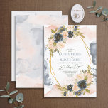 Convites Azul e Azul Aquarela Dourada Geométrica Floral<br><div class="desc">Crie o convite perfeito para o casamento com este moderno design geométrico de cor azul e marinho azul e dourado. Para produtos correspondentes,  entre em contato com o designer via Chat do Zazzle Designer. Copyright Elegant Invites,  todos os direitos reservados.</div>