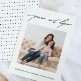 Convites Azul e Branco sobre Férias da Paz e Esperança