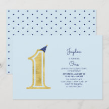 Azul e Dourado | Festa de primeiro aniversario dos