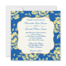 Azul e Peony Toile Amarelo - Decoração do País Fra