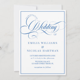 Convites Azul Editorial Casamento Branco Tudo Em Um
