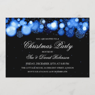 Convites Azul elegante da maravilha do inverno da festa de