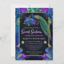 Azul Elegante e Púrpura Floral Doce 16