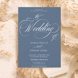 Convites Azul empoeirado Chic tudo em um casamento de calig