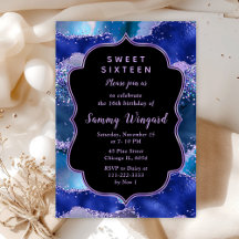 Azul Escuro e Agato do Oceano Roxo Doce Dezesseis