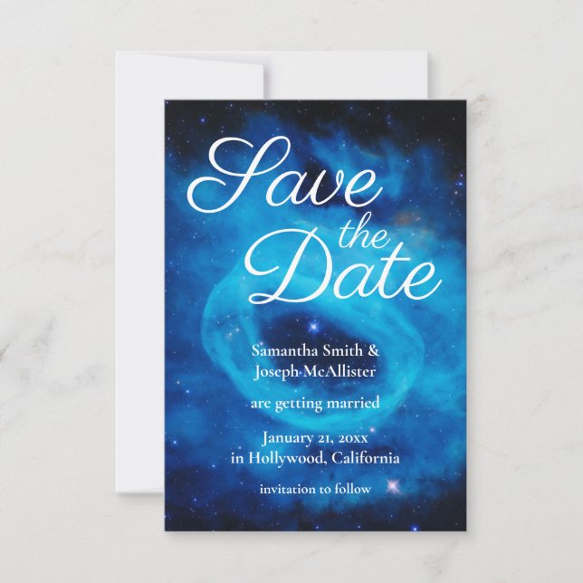 Convites Azul, espaço de recife cósmico Foto para salvar a  (Frente)