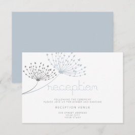 Convites Azul Estanhado Moderno com Flor Simples