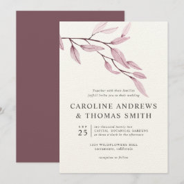 Convites Azul etéreo | Casamento Chic Botanic Leaves