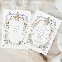 Convites Azul Fita Floral Chá de fraldas