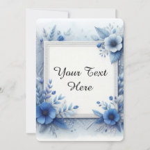 Azul Floral Aquarela com Acentos Elegantes