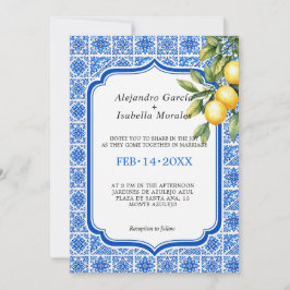Convites 🍋💙Azul & Limone Romance – Edição de Fotos