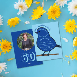 Convites Azul Marinho 60º Aniversário Festa de Jantar de Pa