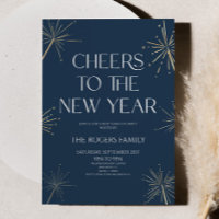 Azul Marinho Dourado Sparkler Comemora Festa de An