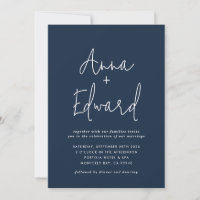 Azul marinho floral botânico de aquarela caseira