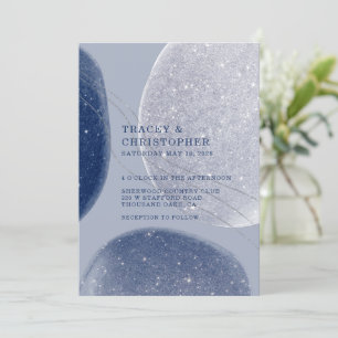 Convites Azul Marinho Luminoso Azul e Periwinkle Espelhando