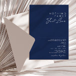 Convites Azul Marinho moderno | Casamento de Ricos de Prata<br><div class="desc">Este marinho moderno azul | prata, nada de convite de casamento de rico é perfeito para o seu casamento de vô clássico. Seu design simples, único e abstrato, acompanhado de um roteiro mínimo contemporâneo e de uma paleta escura de cor azul-marinho dá a este produto uma sensação de luxo formal...</div>