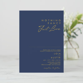Convites Azul Marinho moderno | Casamento Dourado de Rico