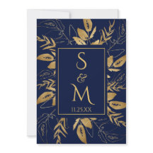 Azul Marinho | Ouro Foliage Elegant Wedding