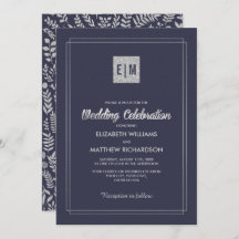 Azul marinho | Silver Floral Wedding