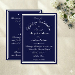 Convites Azul Marinho Tudo Em Um E-mail Site RSVP Casamento