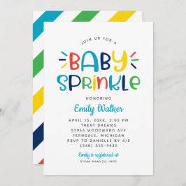 Convites Azul moderno, aspersor de bebê para Chá