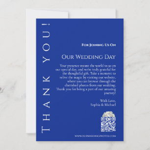 Convites Azul Moderno e Casamento Branco Obrigado
